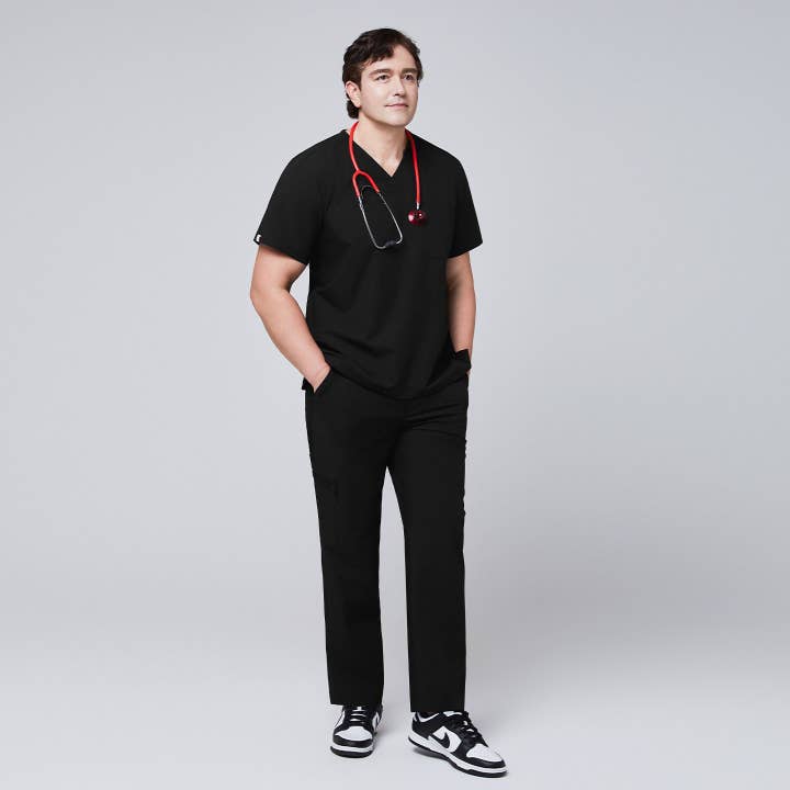 Zenir | Men's 3-Pocket Scrub Top - Eco Black for wholesale on Faire1