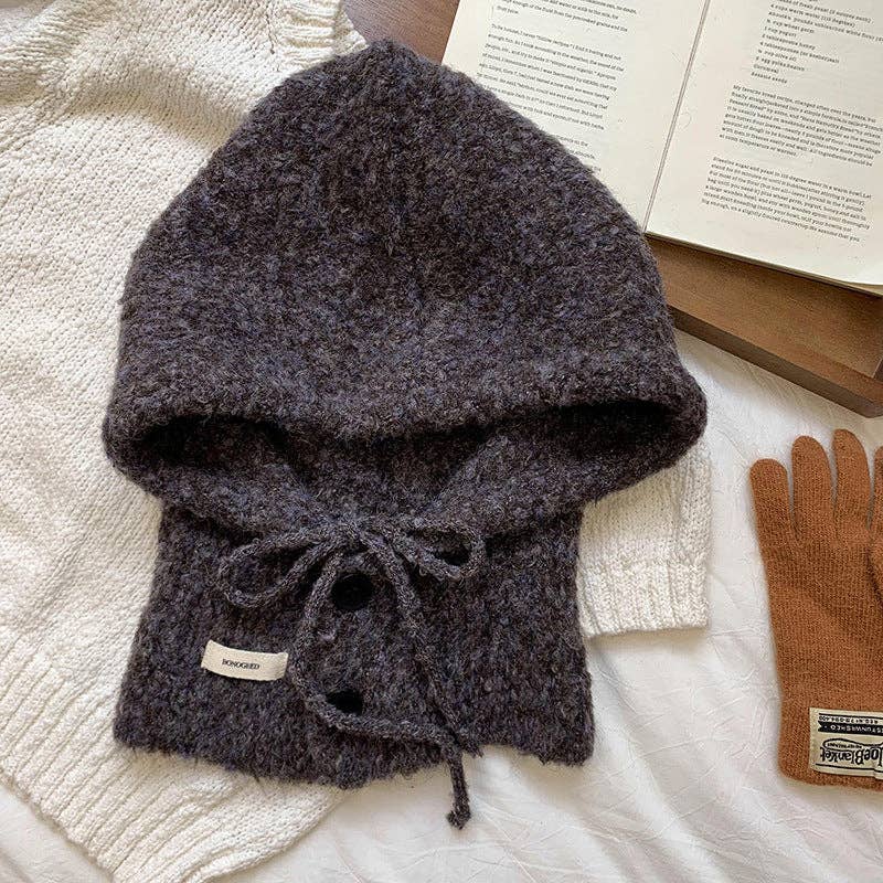 Dipped Shop – Engroshandel Beanie - Dame – Hue og tørklæde i ét stykke med ensfarvet knap DPS16054