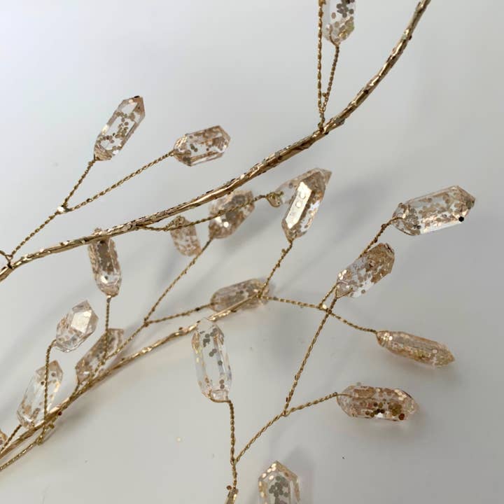 David Christopher's Collection - Wholesale Bunting/Garland - ELEGANT ACRYLIC AMETHYST GEM GARLAND - CHAMPAGNE 47"