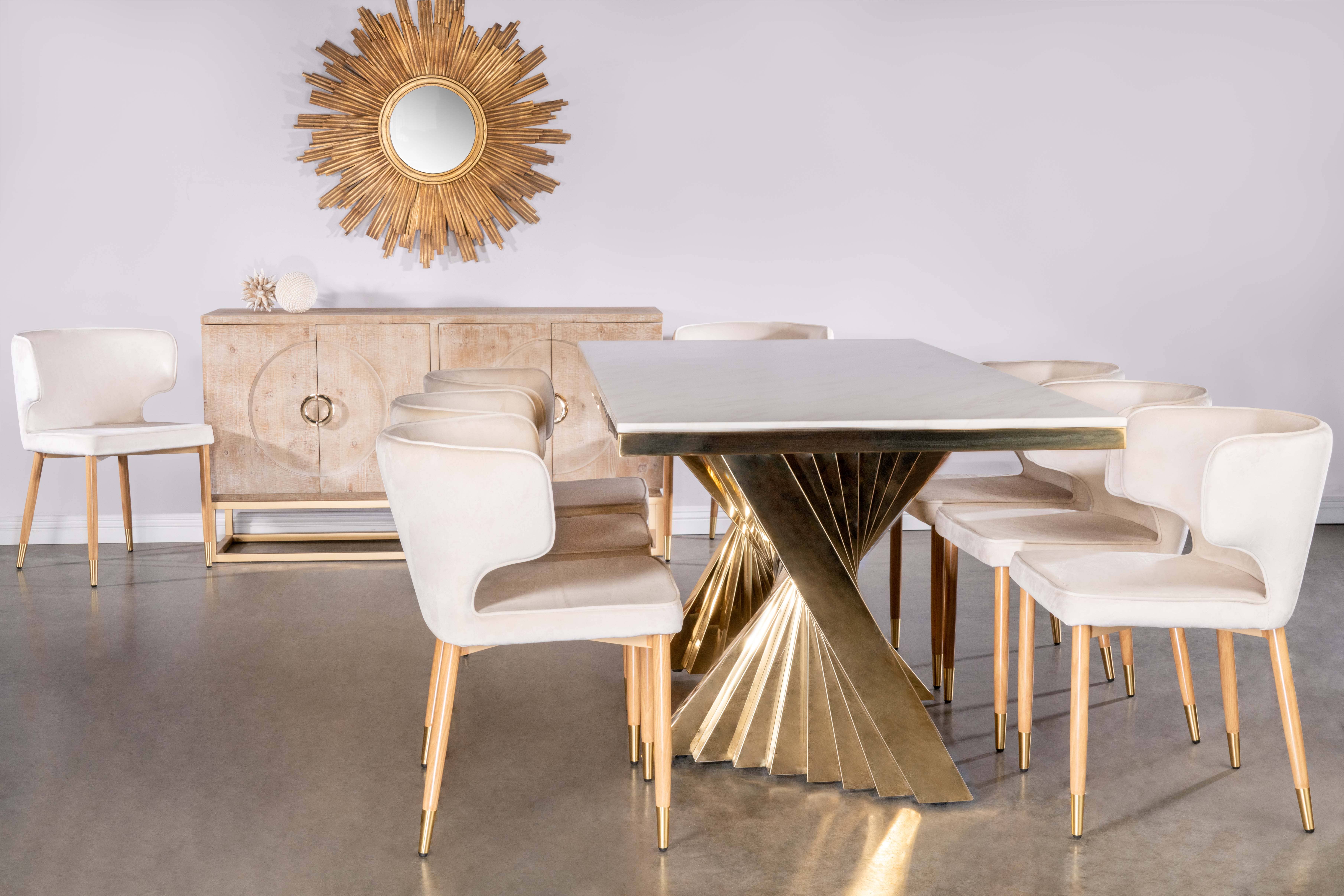 Statements by J - Wholesale Chair - Kayla Curved Upholstered Velvet  Dining Chair14