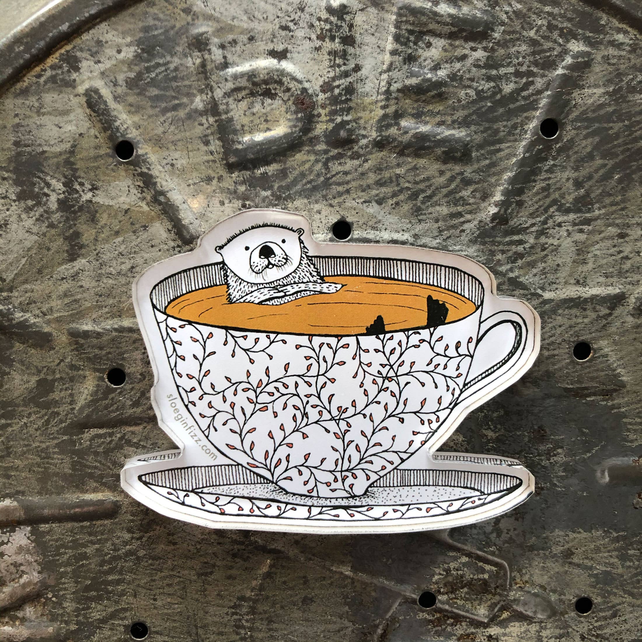 Sloe Gin Fizz - Wholesale Magnet - Tea Otter Refrigerator Magnet1