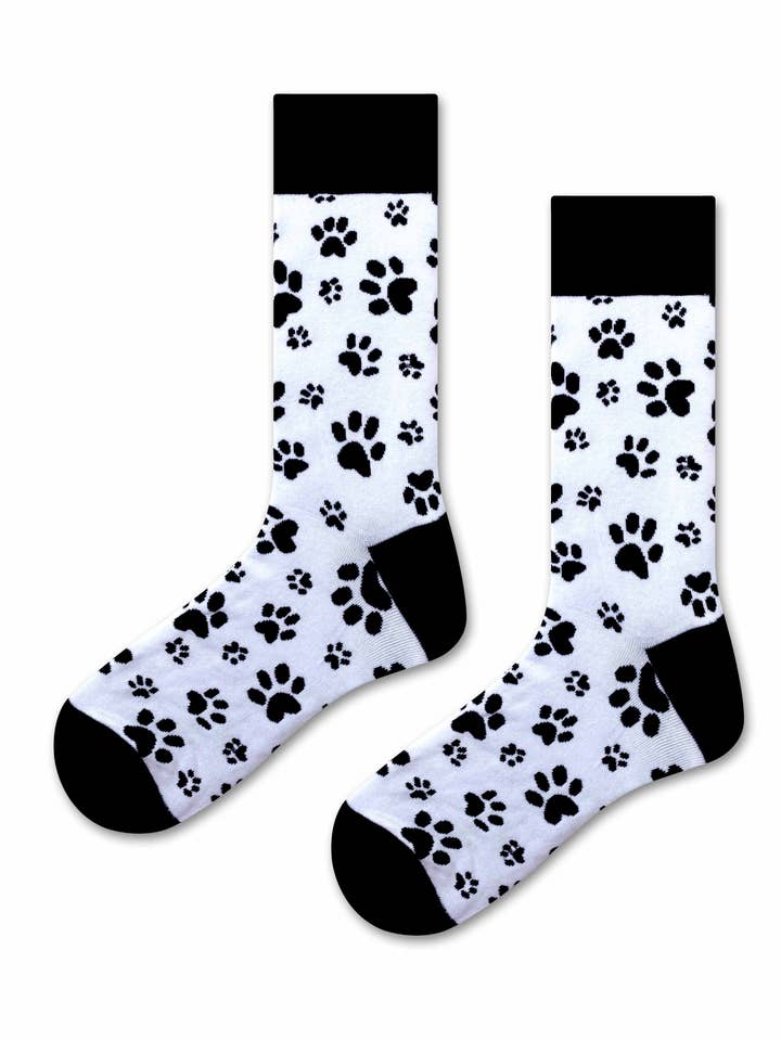 Calze Happy Paws con stampa di impronte per la vendita all'ingrosso da parte di Marc JoJo