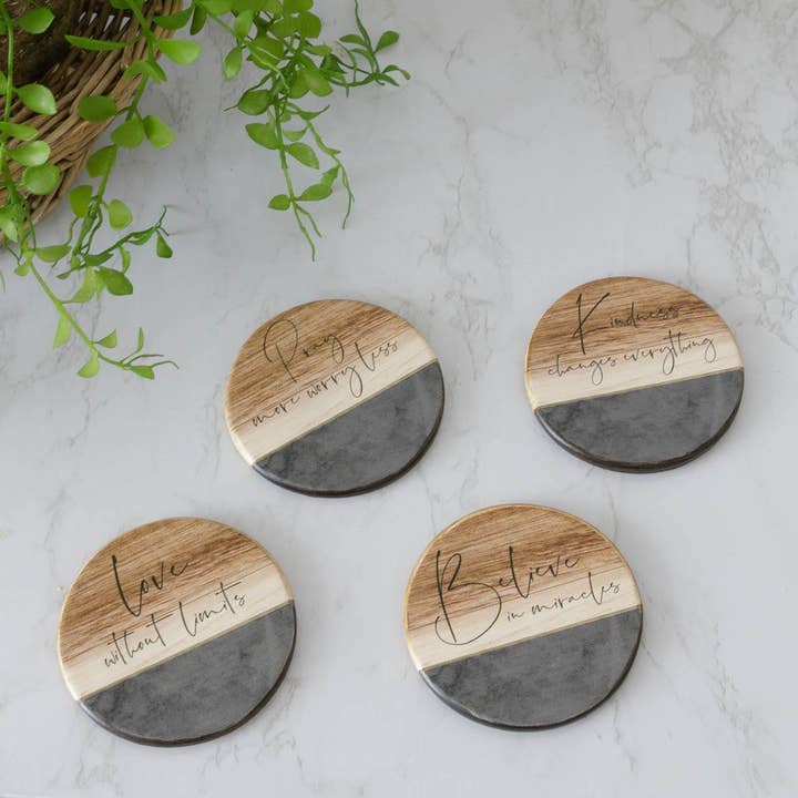 Inspirierende Untersetzer (Set aus 4) (Pk/06 Sets) für den Großhandel von Audrey's Home & Gift