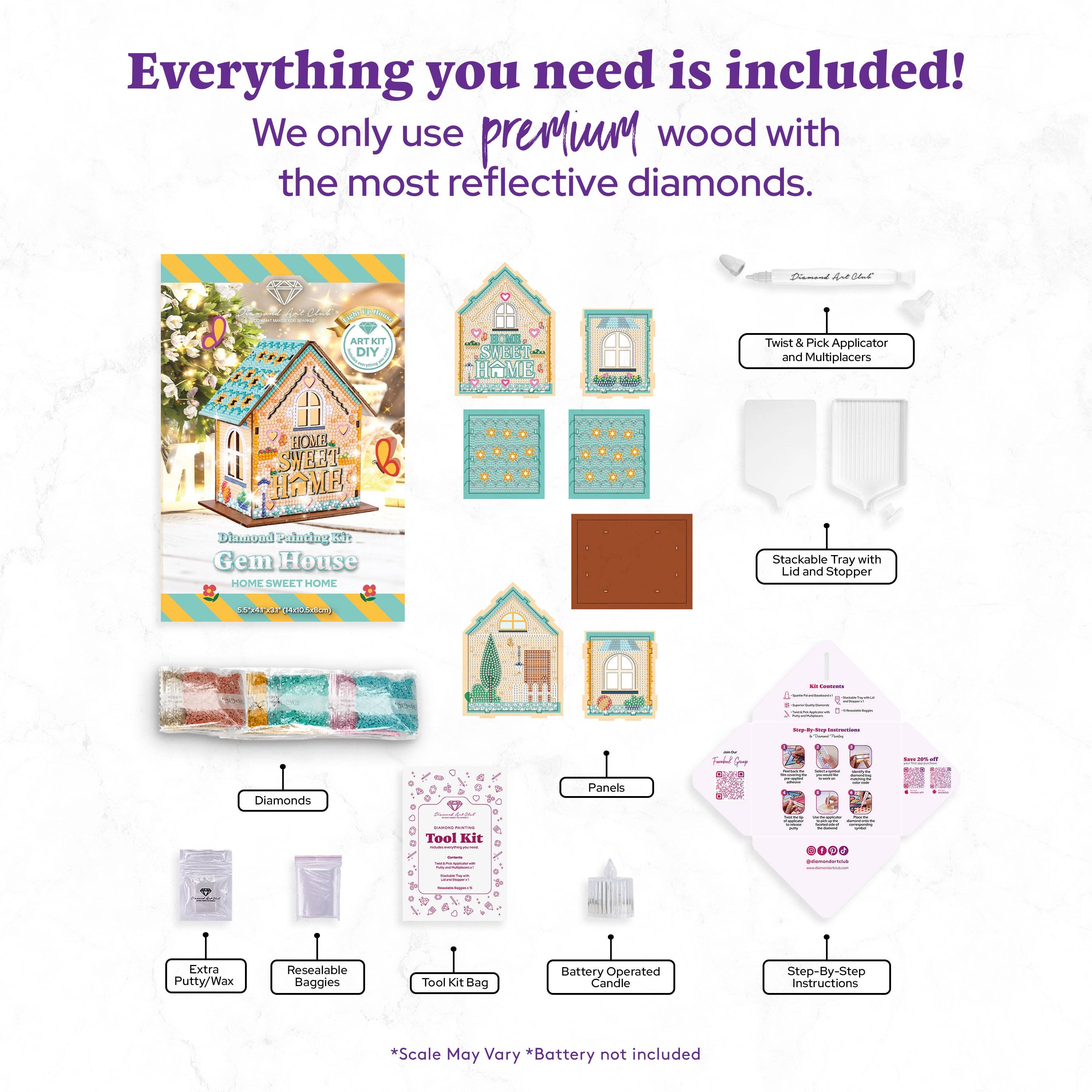 Diamond Art Club - Wholesale DIY Craft Kit - Gem House - Home Sweet Home2