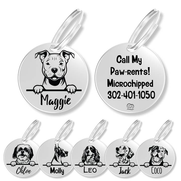 Médaille personnalisée pour chien de race (Pitbull) pour la vente par PawFurEver