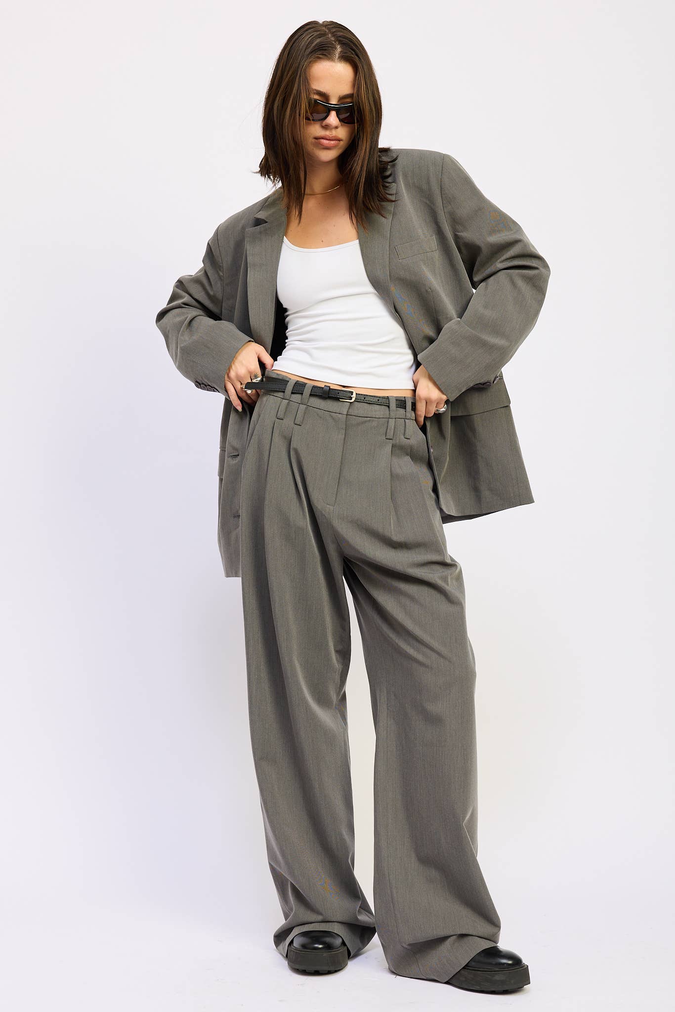 GREY OVERSIZED BLAZER for wholesale on Faire4