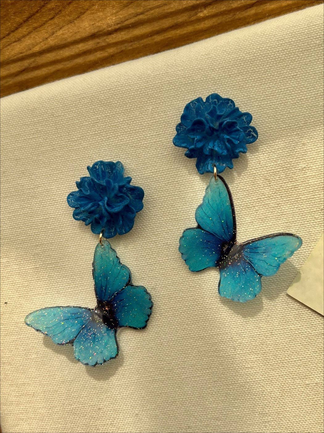 Funkyrel® Atzbranding Limited - Wholesale Dangle Earrings - Earwish -  Blue Butterfly & Flower Earrings2