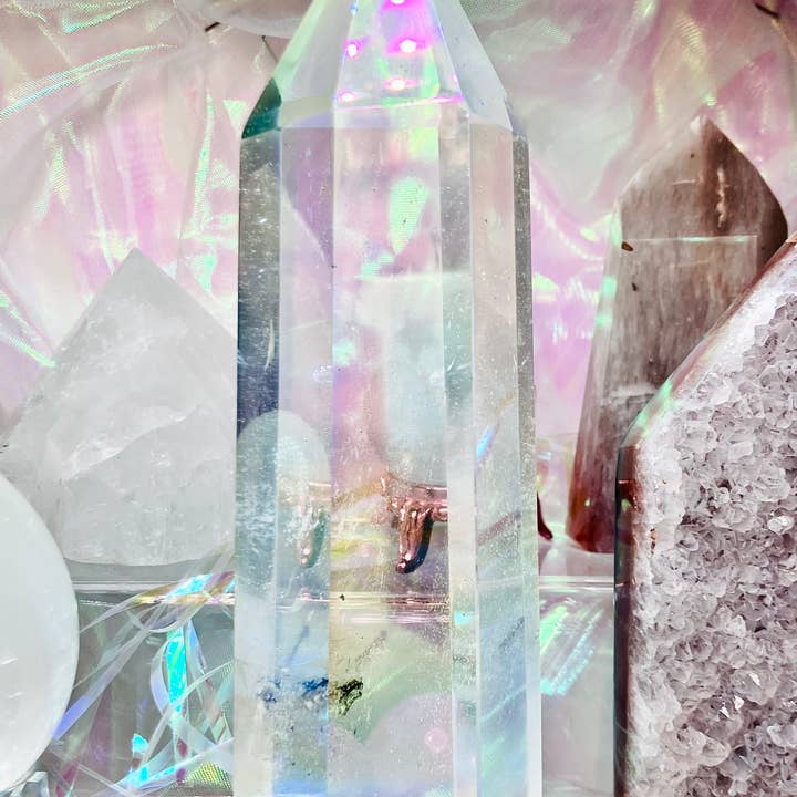 Desarwen - Wholesale Spiritual Stone/Crystal - Altar point obelisk glass crystal sacred geometry 4