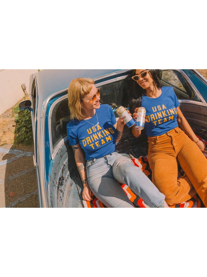REMOVED BRAND - Wholesale Screen Printed T-Shirt - Women's - USA Drinking Team