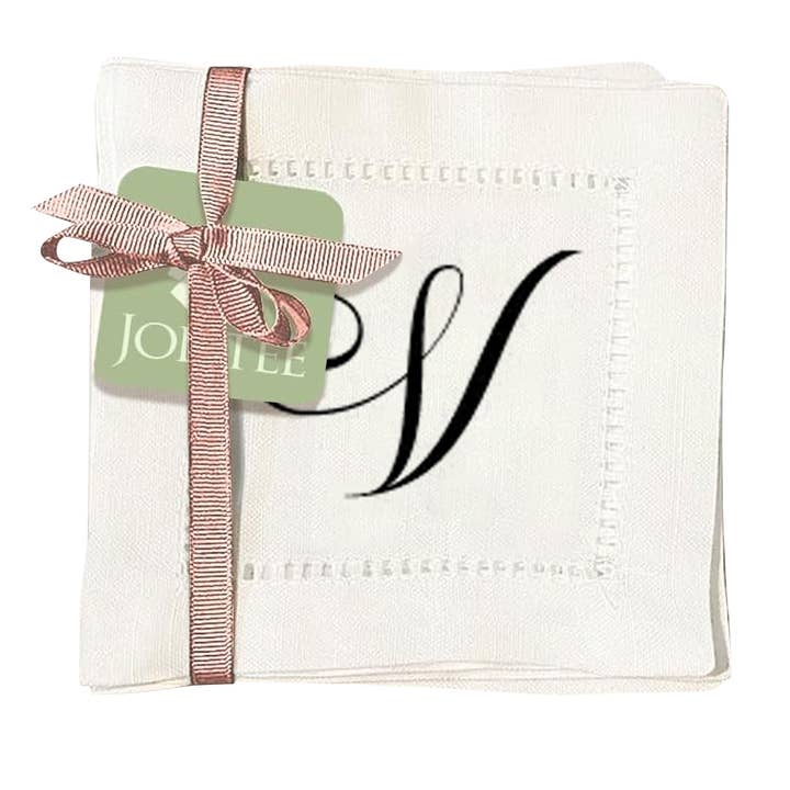 Jolitee - Wholesale Dinner & Cloth Napkin - Hemstitch Napkins - Monogram Script28