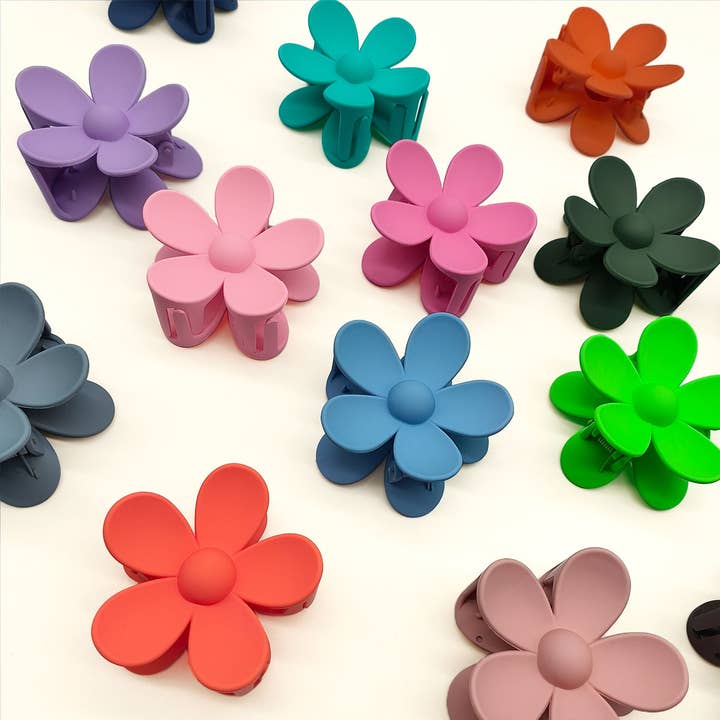 ACCITY - Wholesale Hair Clip - Women's - Matte Floral Hair Claw Clip – Cute & Strong Hold_CWAHA0089