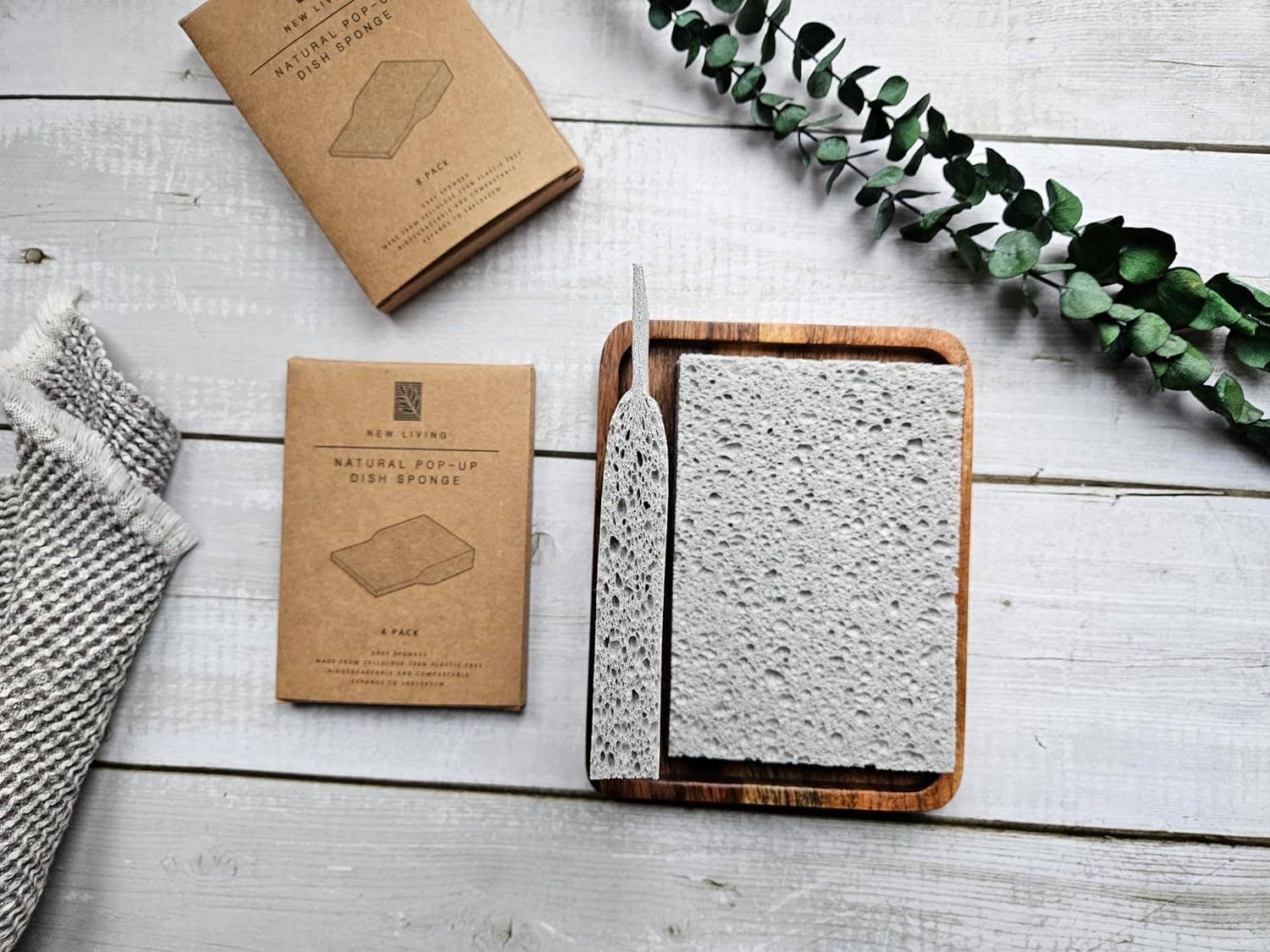 New Living – wholesale Cleaning sponge – Eco Sponge | Pop Up Plastic Free | 8 pk | Large Size1