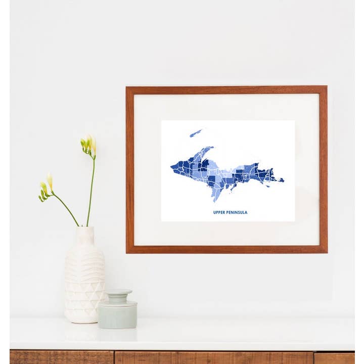 Juanita's Adventures - Wholesale Art Print - Juanitas Upper Peninsula Map Print2