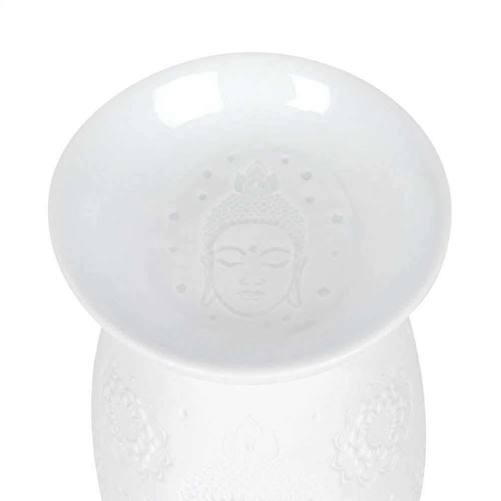 Something Different Wholesale - Wholesale Oil Warmer - White Ceramic Buddha Face Oil Burner and Wax Warmer4