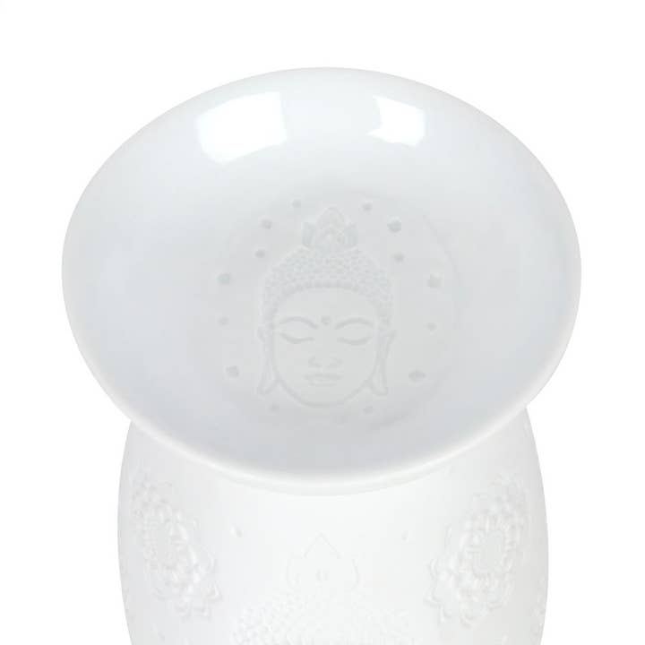 Something Different Wholesale – wholesale Oil warmer – White Ceramic Buddha Face Oil Burner and Wax Warmer4