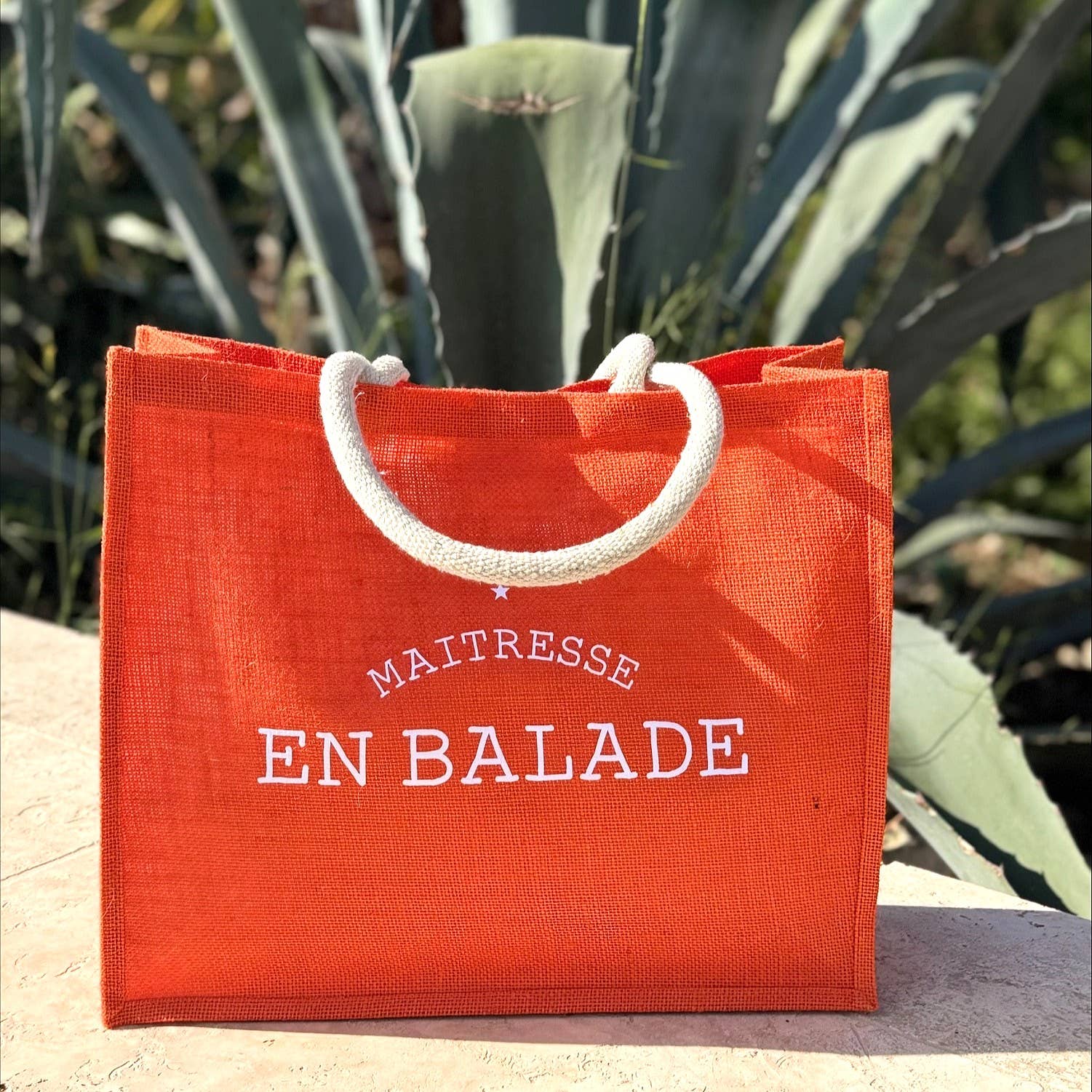 Marcel & Lily - Wholesale Beach Bag - Orange jute tote bag - Teacher on the Go - L0