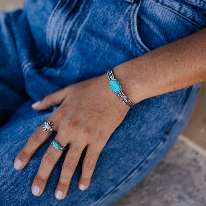 Sowell Jewelry – Pulseira de punho por atacado – Pulseira Abha Turquesa5