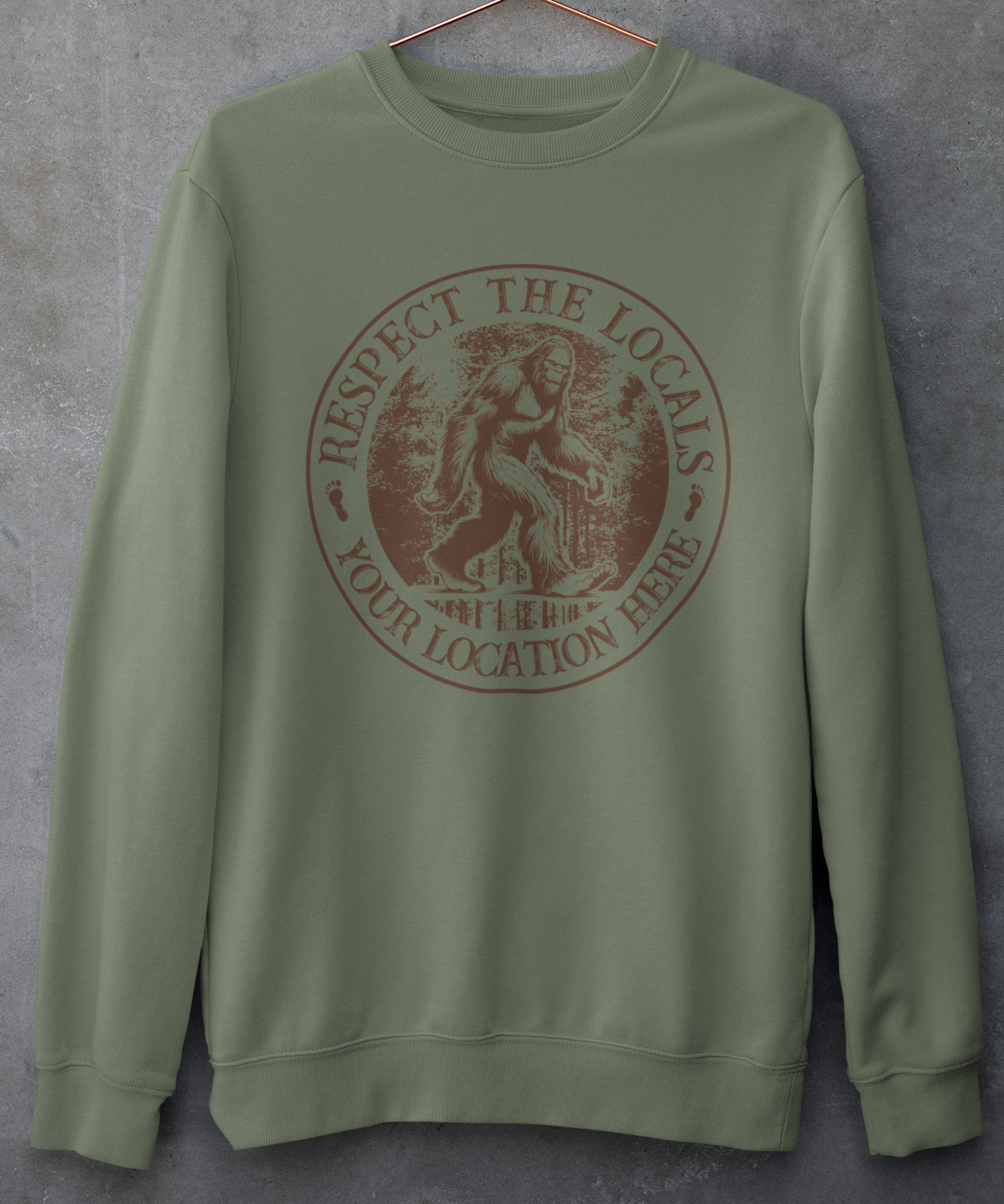 Squatchin’ Country – wholesale Grafisk T-shirt - Unisex – "Respektera lokalbefolkningen" Bigfoot T-shirt eller sweatshirt – Anpassad2