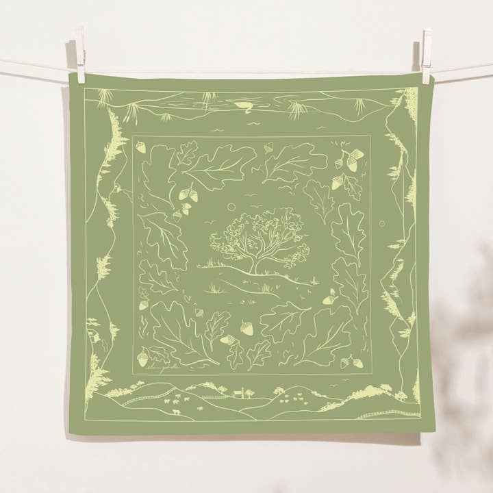 Oaks Bandana - Screenprinted Adventure Nature-Inspired Gift for wholesale by Elana Gabrielle
