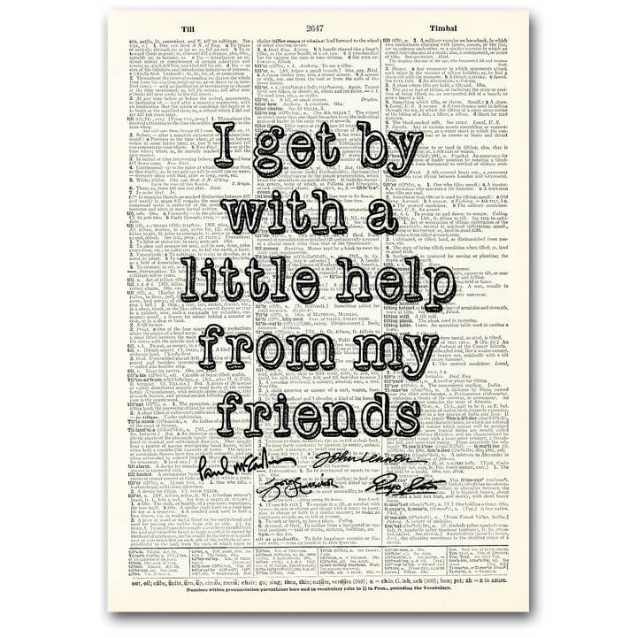 Arte | Página do dicionário | Vintage | Eu me dou bem com meus amigos por atacado de Vintage Dictionary Art