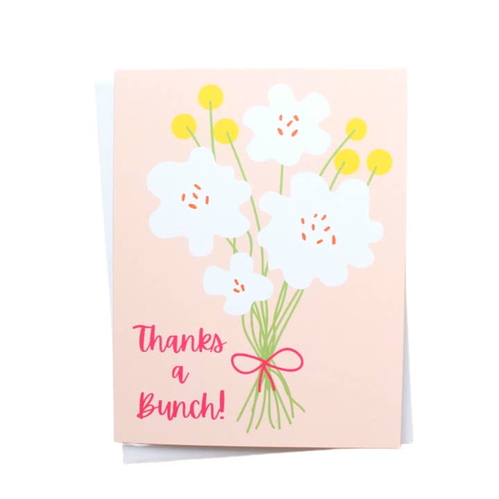 Thanks a Bunch Flower Bouquet Individual Greeting Card for wholesale by Front Porch Design Co.