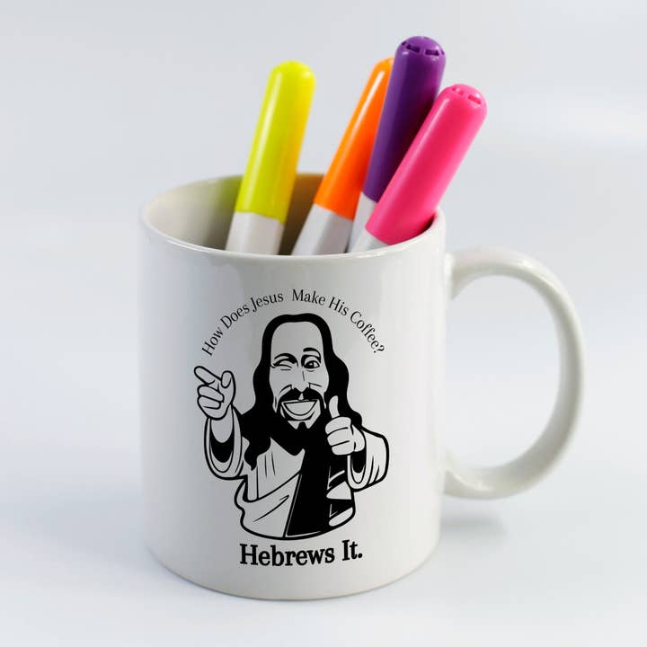 Sticker Bull - Venta al por mayor Taza - Taza de café Hebrews It Coffee Jesus de 11 onzas10
