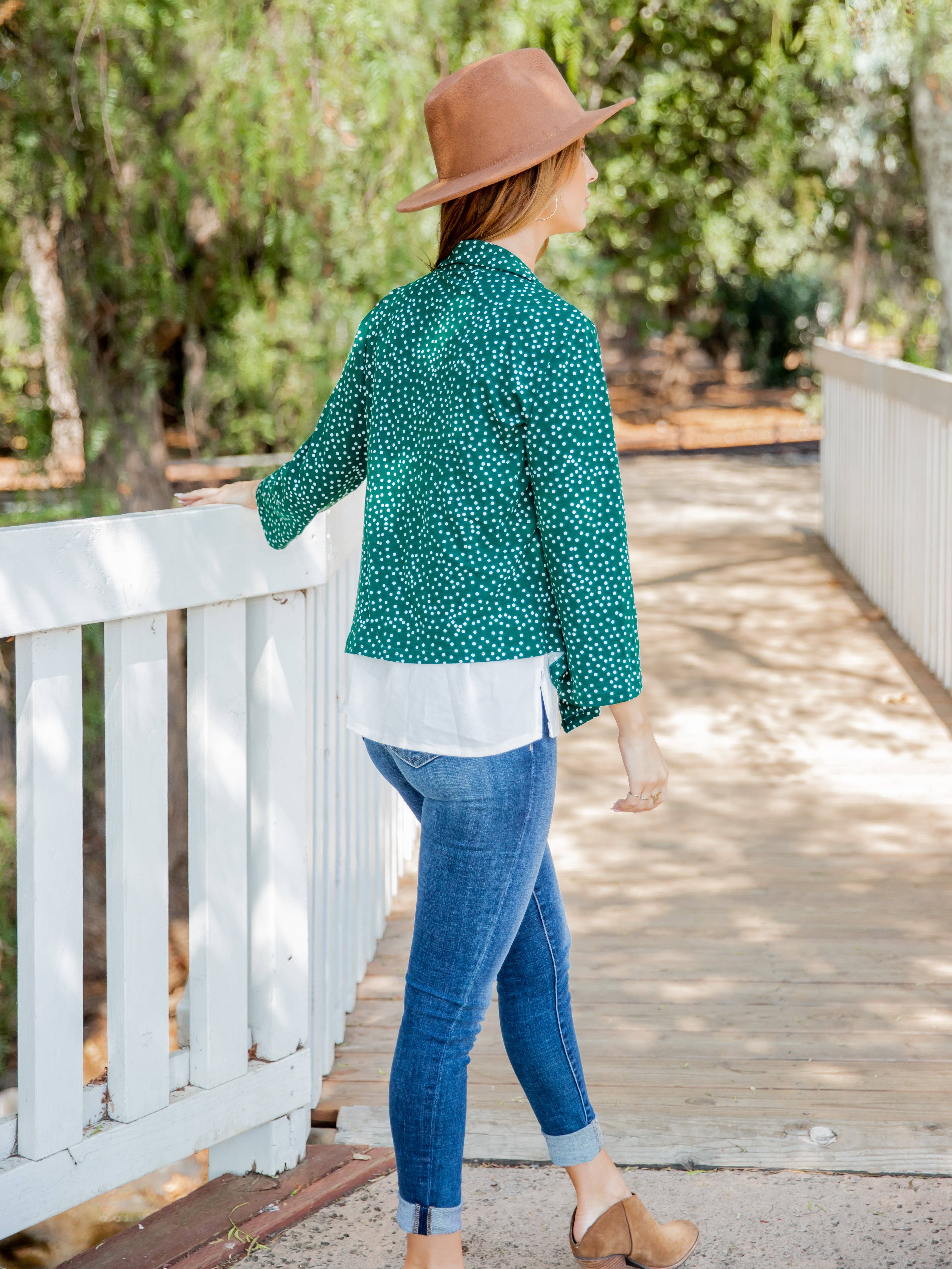 Tickled Teal - Wholesale Blazer - Women's - Maia Patterned Blazer7