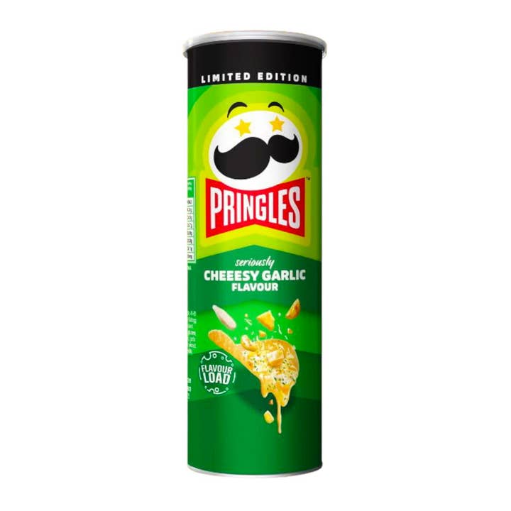 Pops Distro Inc - Venta al por mayor Patatas fritas - Ajo rico en queso Pringles (102 g), paquete de 4