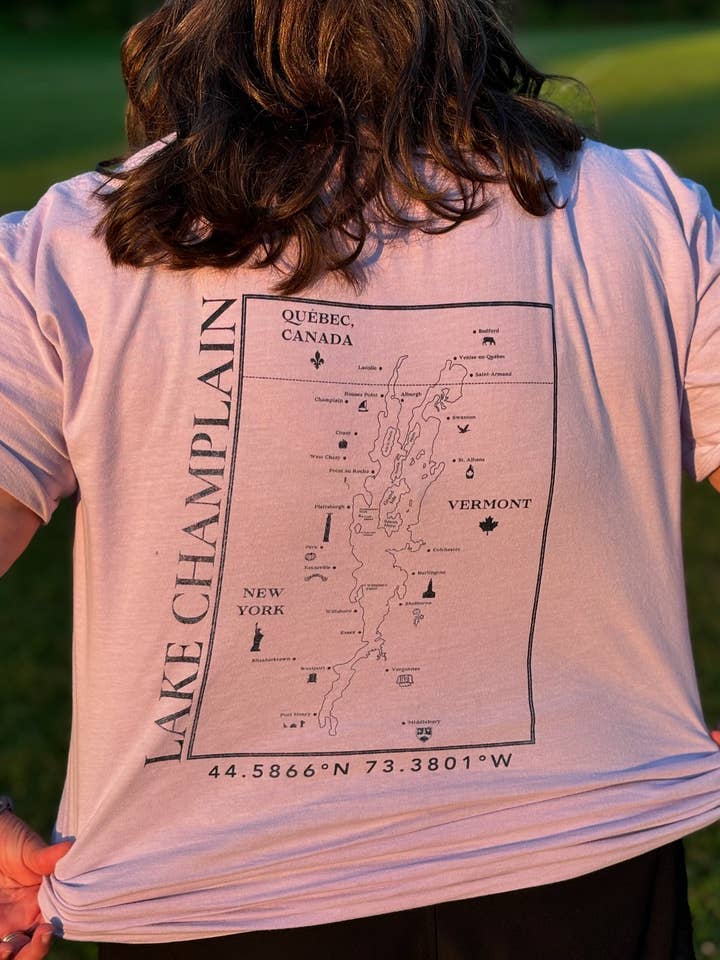 Just Wandering Co. – wholesale Screen printed t-shirt – unisex – Lake Champlain Short Sleeve Shirt | Plattsburgh, New York | Burlington, Vermont | North Country Gift, Present | Fisherman Gifts | Sailing |6