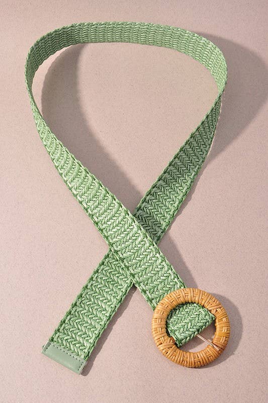 anbfashion - Wholesale Belt - Women's - STRAW ROUND BUCKLE BELT JCB17164