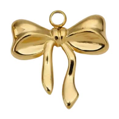 Bow Charm Gold for wholesale by Coco Luna Collection