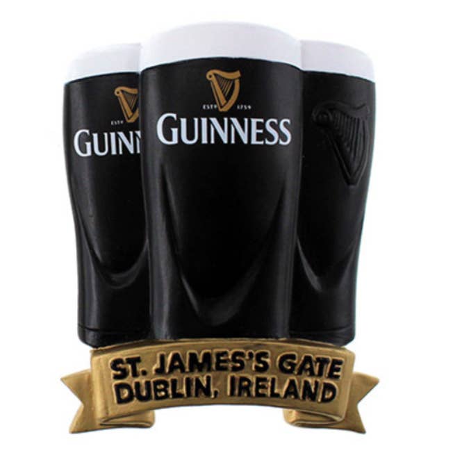 Imán de resina para nevera Guinness 3 pintas para venta al por mayor de Dublin Gift Company