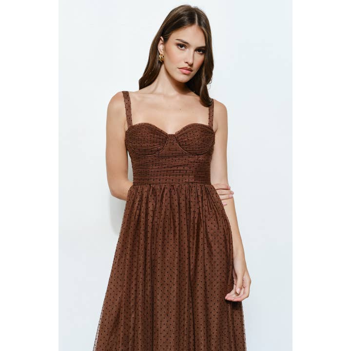 INA - Wholesale Dress - Women's - Polka Dot Tulle Bustier Midi Dress22