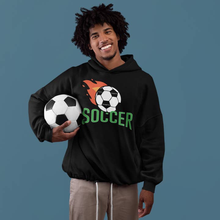 Inspire Soccer Ball Flamin' Unisex Hoodie for wholesale by inspire