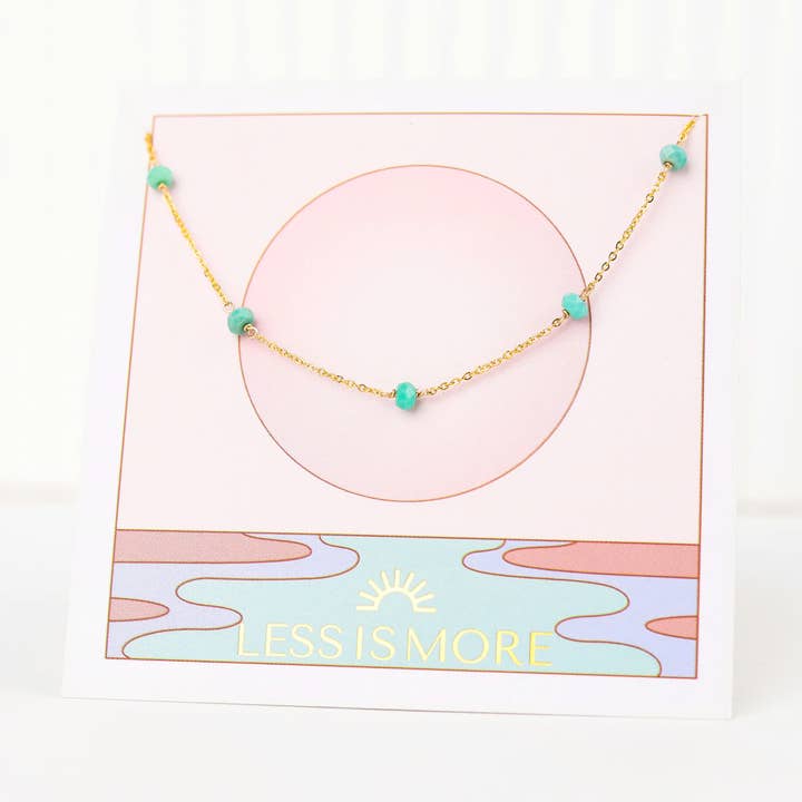 Mini Amazonite Drop Unity Necklace (Gold or Silver) for wholesale by Less is More