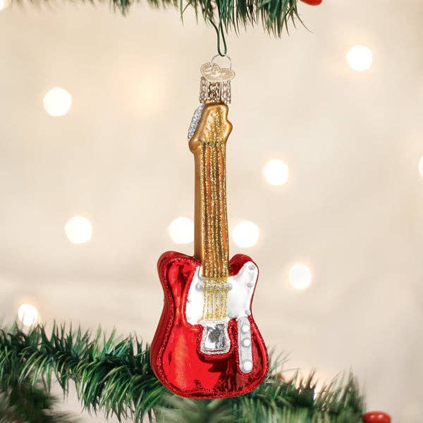 Old World Christmas - Wholesale Ornament - Red Electric Guitar Ornament