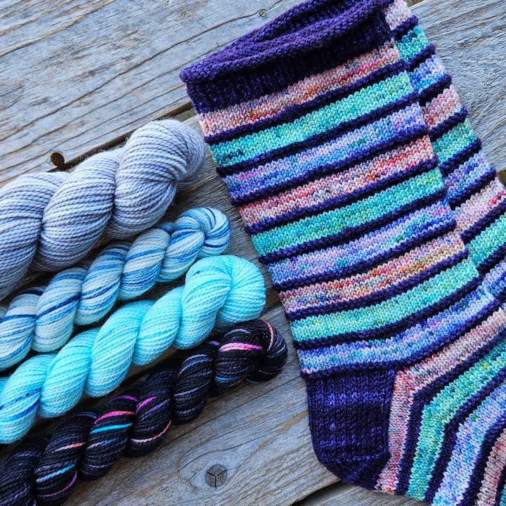 Koigu Wool Designs - Wholesale Yarn - Striped Socks Knitting Kit10
