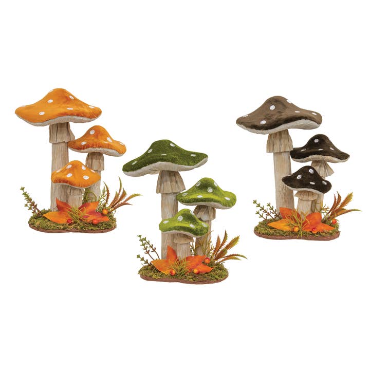 Velvet Mushroom Sitter 3 Asstd for wholesale by Bright Ideas