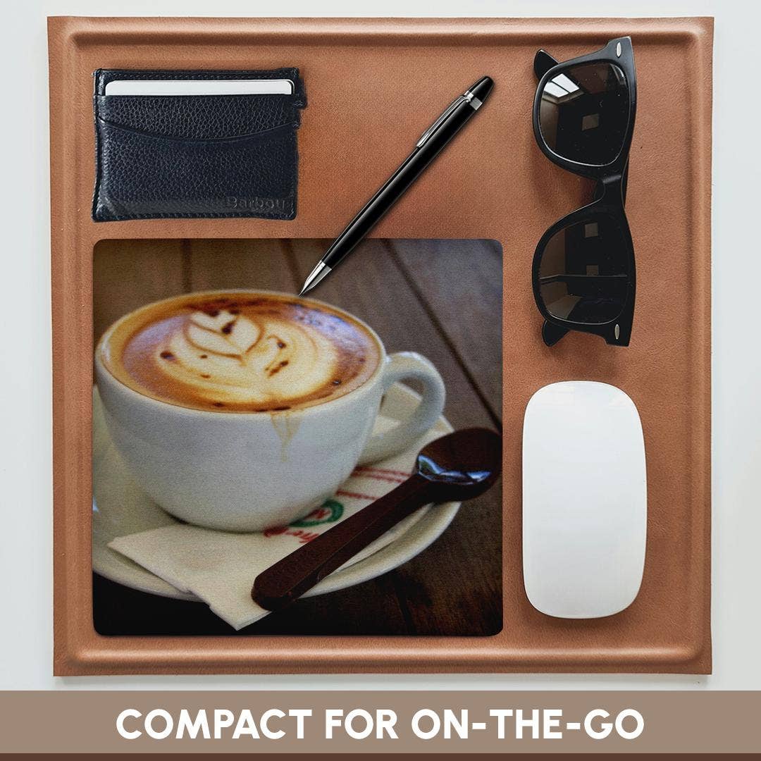 3dRose - Wholesale Mousepad/Trackpad - 3dRose, Americano Coffee with Tulip Design And Chocolate Spoon, Mouse Pad3