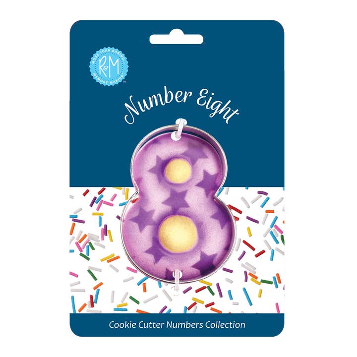 Number 8 Cookie Cutter 3" Carded for wholesale by R&M International