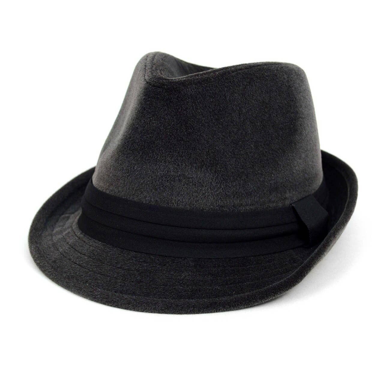 Selini New York - Wholesale Fedora - Unisex - Fall/Winter Trilby Fedora Hat with Black Band Trim -H18050150