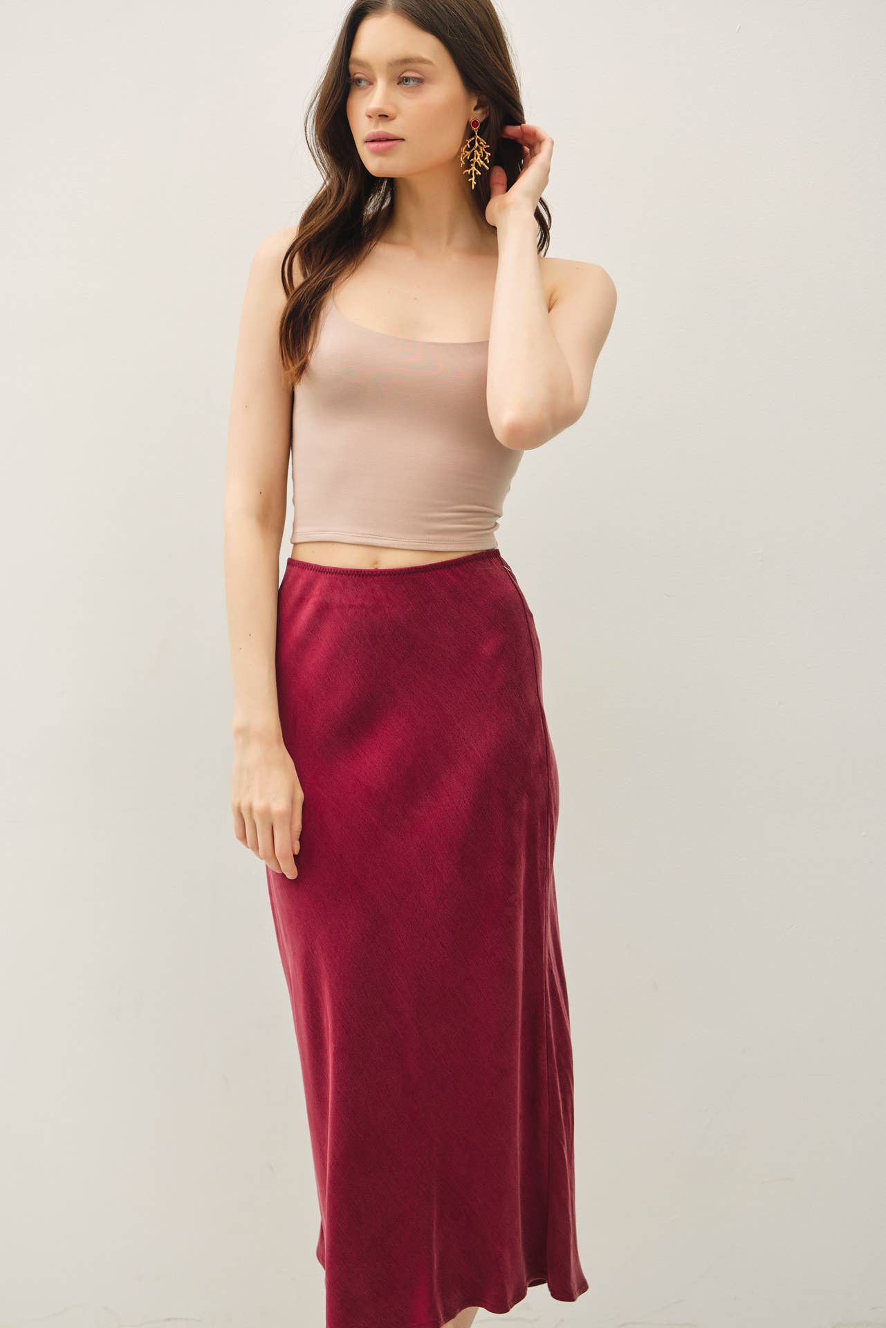 Be Cool - Vente Jupe – femme - JUPE MIDI EN SUÉDINE AVEC TAILLE ÉLASTIQUE14