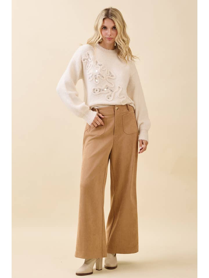 Crème Versierde Gebreide Trui OT51801 voor groothandel op Faire3