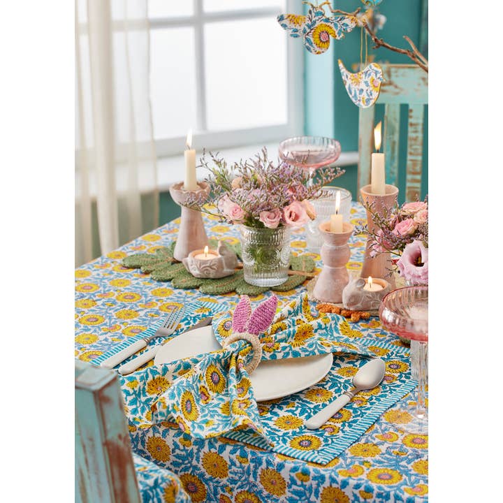 Namaste - Wholesale Throw Pillow Cover - Block Print Cushion Cover - Sunflower2