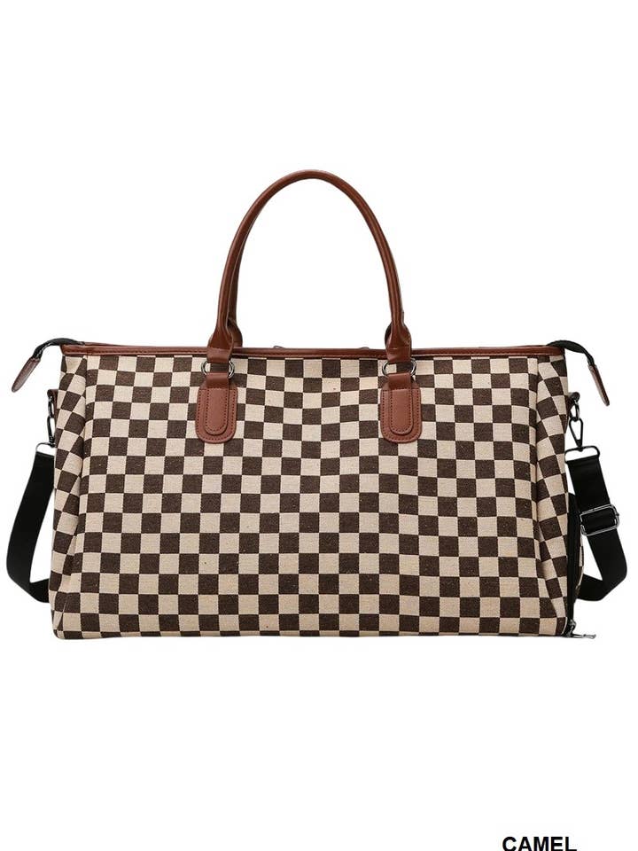 Bolsa de viaje de lona a cuadros para venta al por mayor de Vanilla Monkey