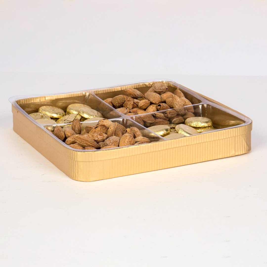 Willow Group - Wholesale Decorative Tray - Gold Stripes Square Paperboard Tray w/ PCV Divided Insert2