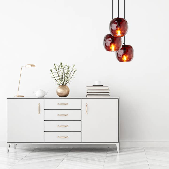 6"W Hilary Retro Hand-Blown Glass Globe Shade Pendant for wholesale by River of Goods