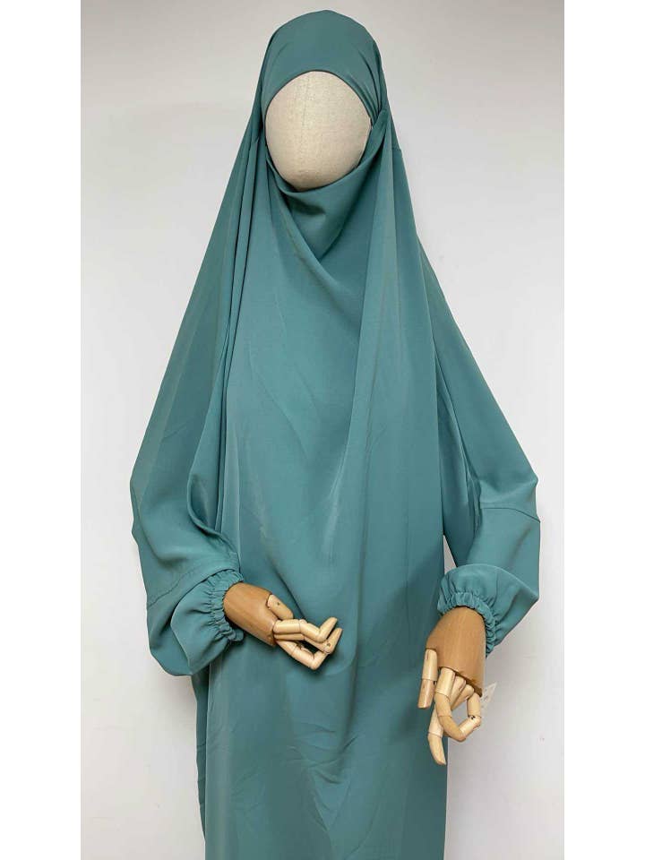 Aawoe Abaya - Wholesale Kaftan - Women's - Long Medina silk jilbab with puff sleeves - 23053