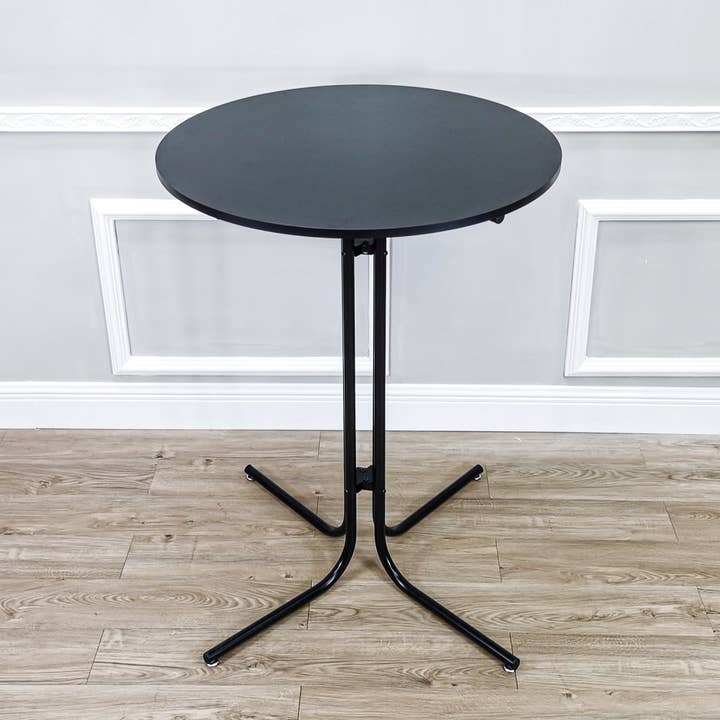 FIXTUREDISPLAYS - Wholesale Patio Table - 31.5X42" Tall Cocktail High Table Easy Fold Black Party Tradeshow Mobile Desk 1199903