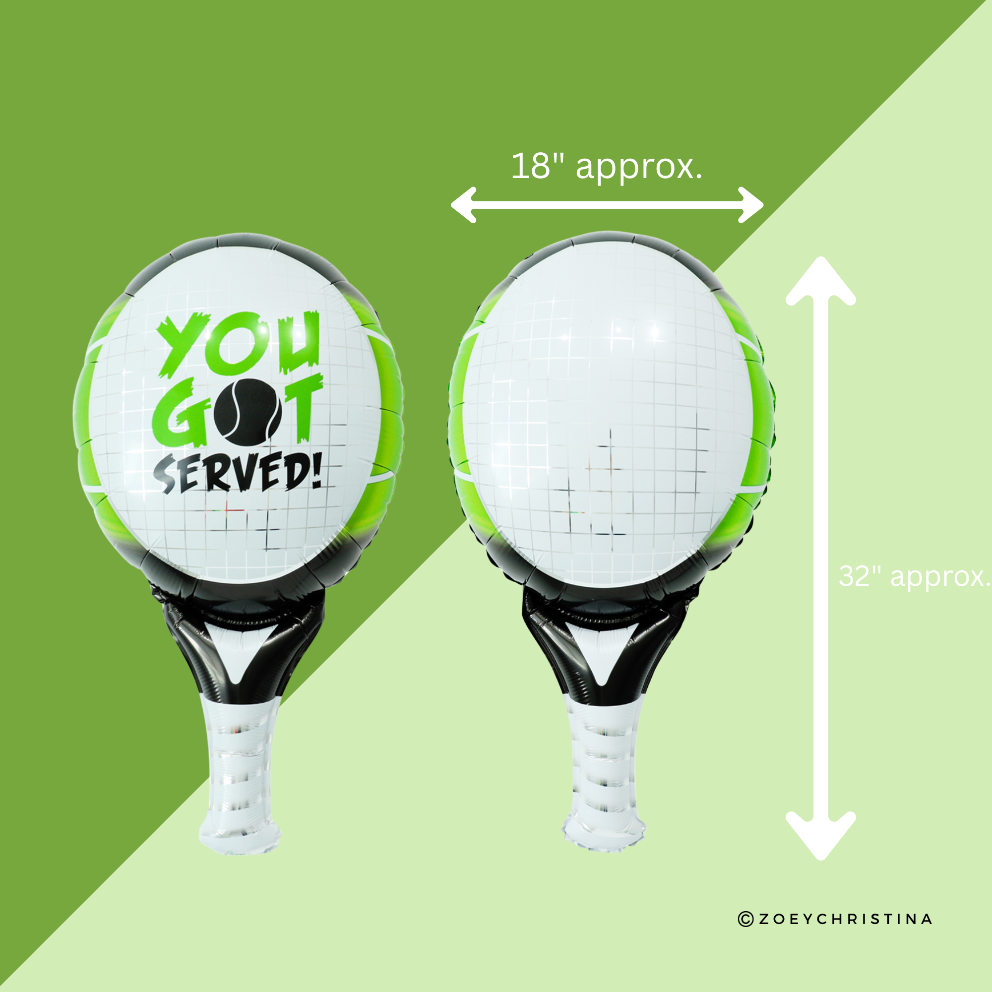Zoey Christina - Wholesale Balloon - Tennis Racket Foil Balloon 32" – “You’ve Got Served” 3